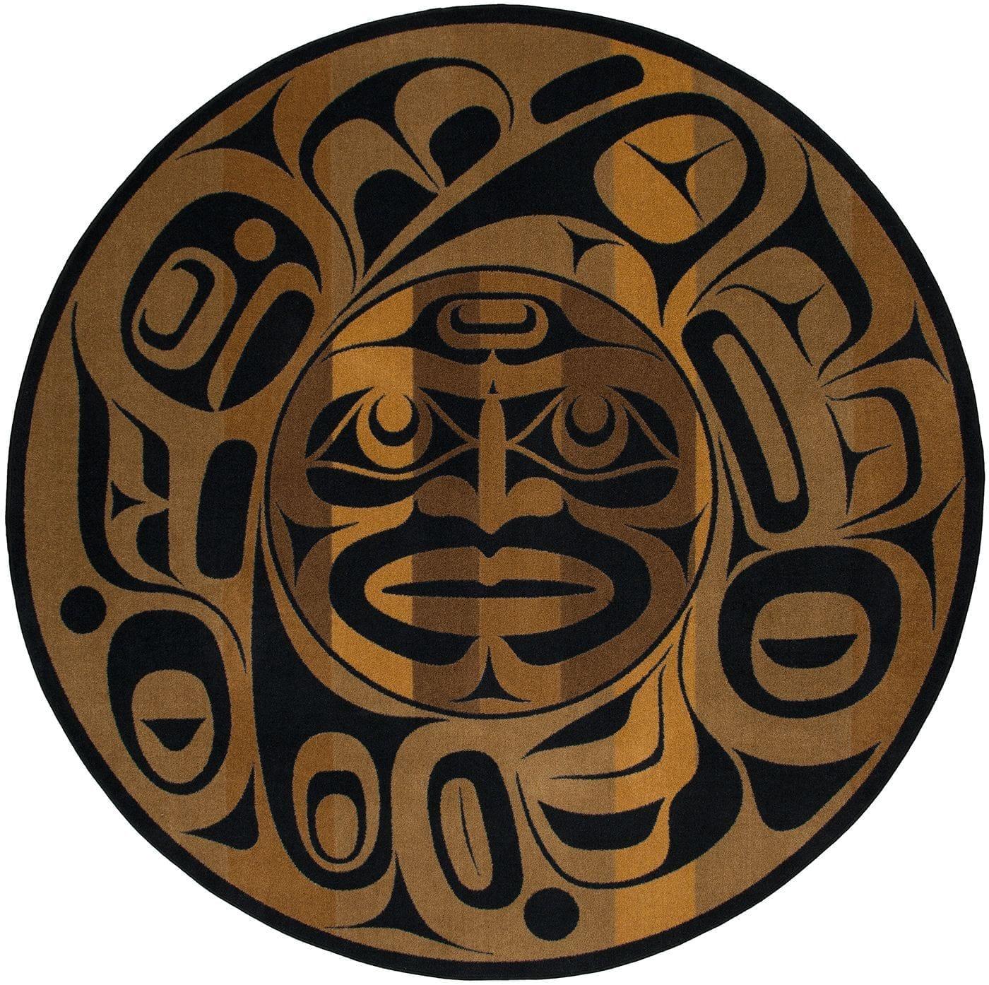 Moon Mask Round Area Rug Dark - Made in the USA - Your Western Decor