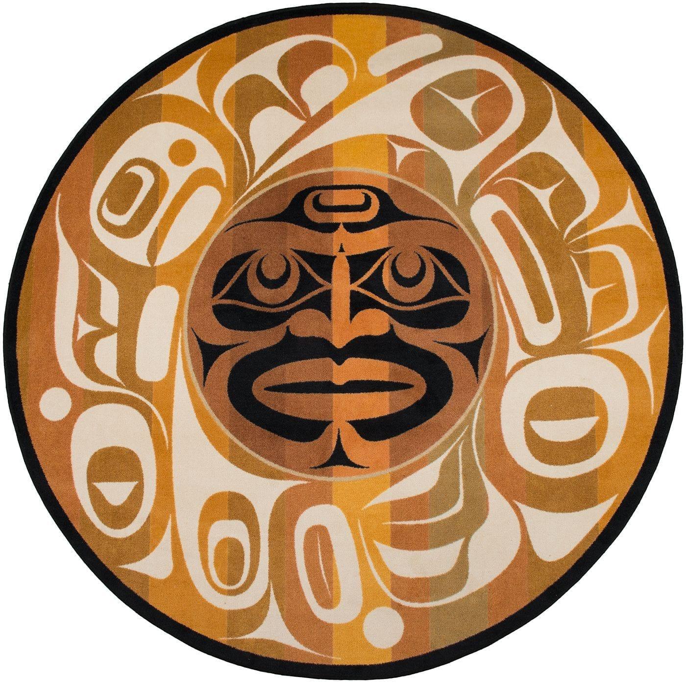 Moon Mask Round Area Rug Light - Made in the USA - Your Western Decor