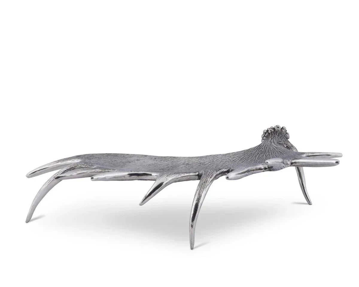 Elevated Antler Serving Tray - Pewter moose antler tray - Your Western Decor