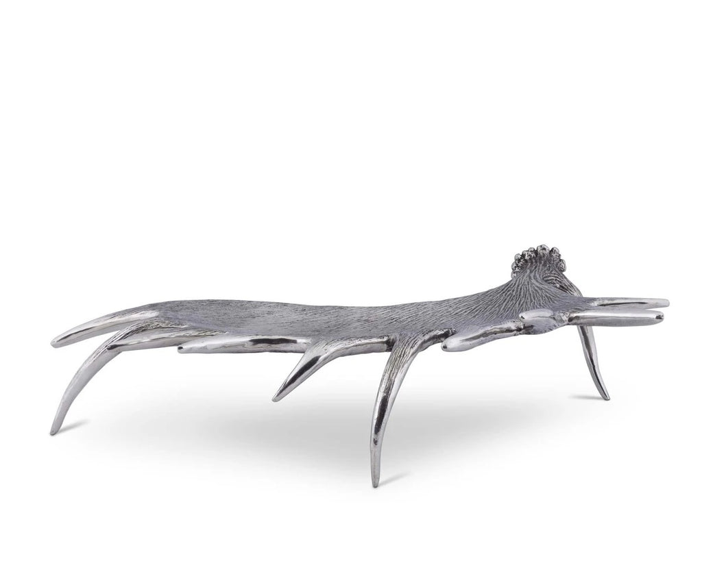Elevated Antler Serving Tray - Pewter moose antler tray - Your Western Decor