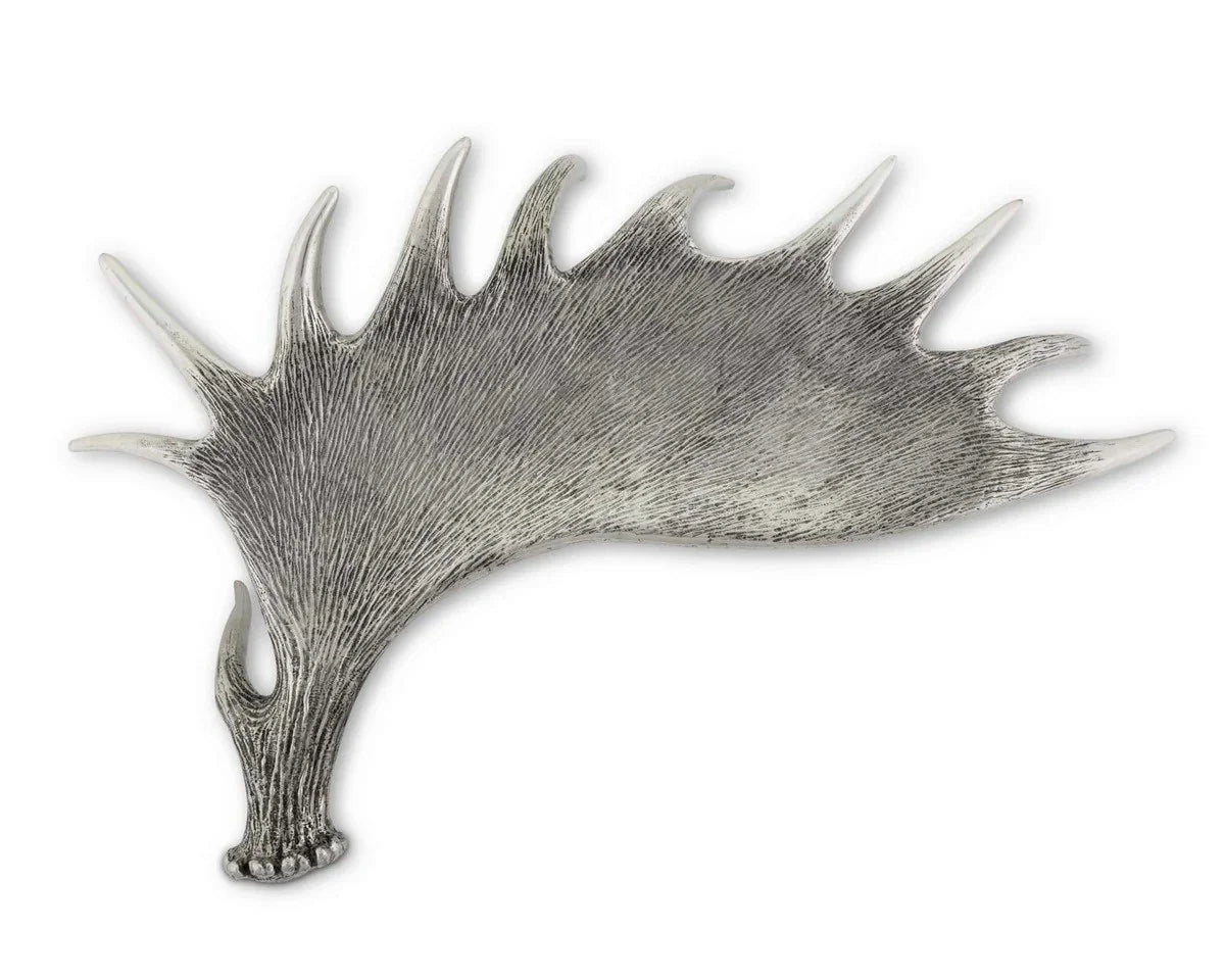 Elevated Antler Serving Tray - Pewter moose antler tray - Your Western Decor