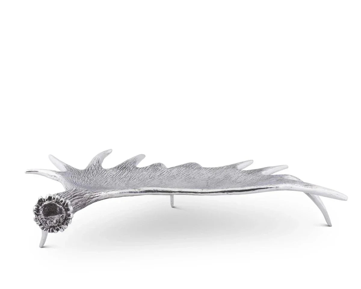 Elevated Antler Serving Tray - Pewter moose antler tray - Your Western Decor