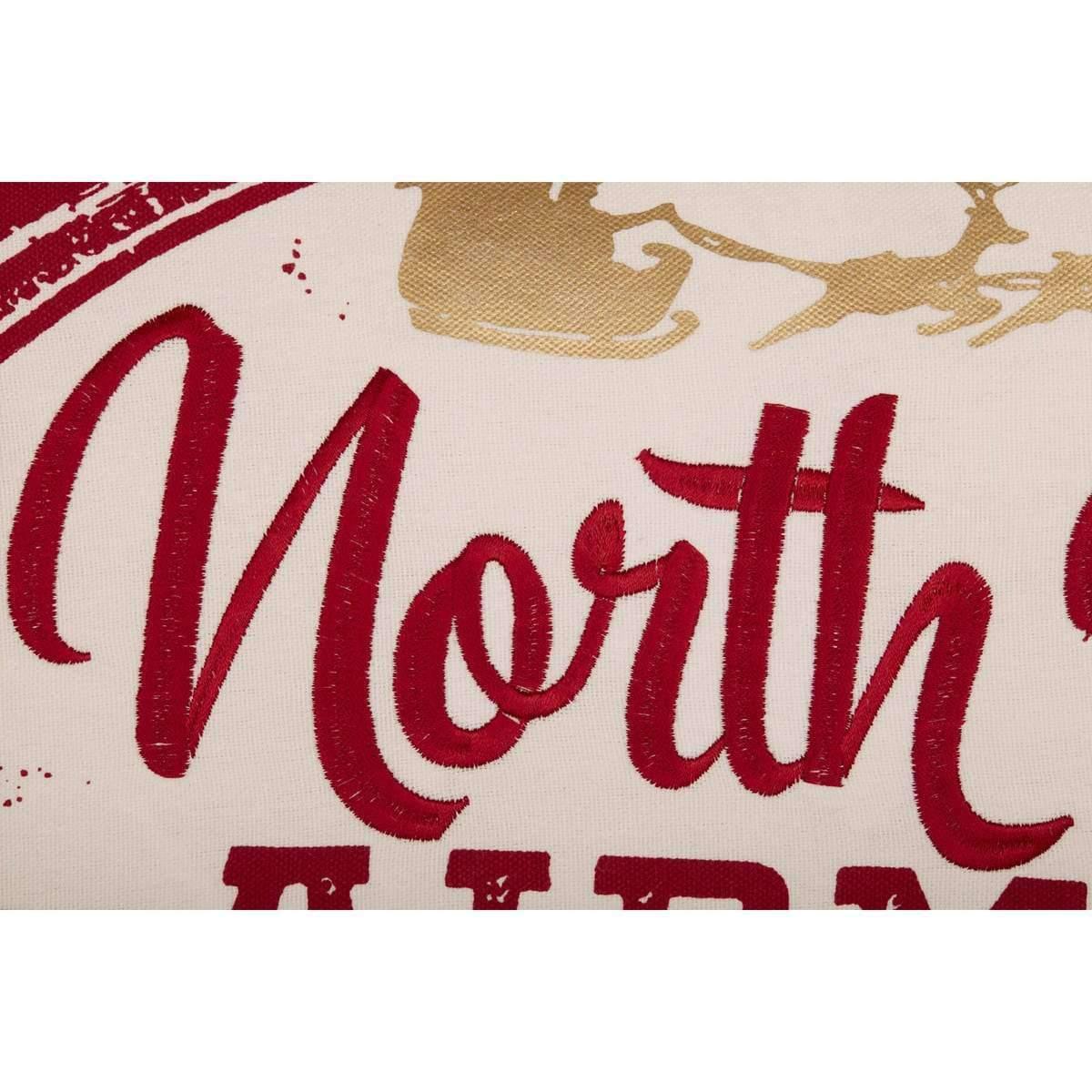 North Pole Christmas Pillow Detail - Your Western Decor