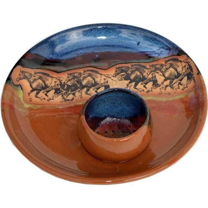 Open Range Horses Chip & Dip Plate made in the USA - Your Western Decor