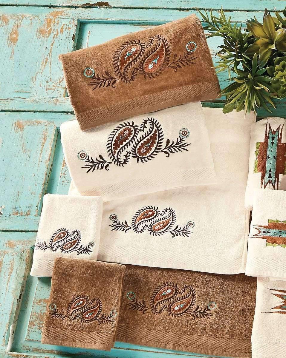 Paisley Embroidered Bathroom Towels - Your Western Decor, LLC