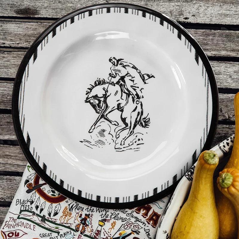 Paseo Ranch Cowboy Bronc Melamine Dinner Plate - Your Western Decor