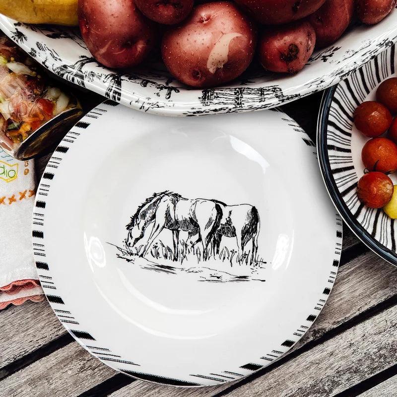 Paseo Ranch Melamine Horses Salad Plates - Your Western Decor