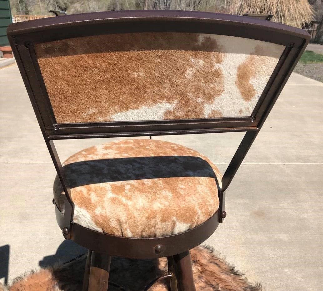 Palomino and white iron swivel bar stools - Made in the USA - Your Western Decor