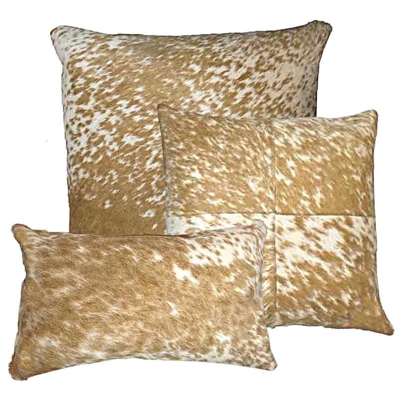 Peppered Palomino White Cowhide Throw Pillows - Your Western Decor