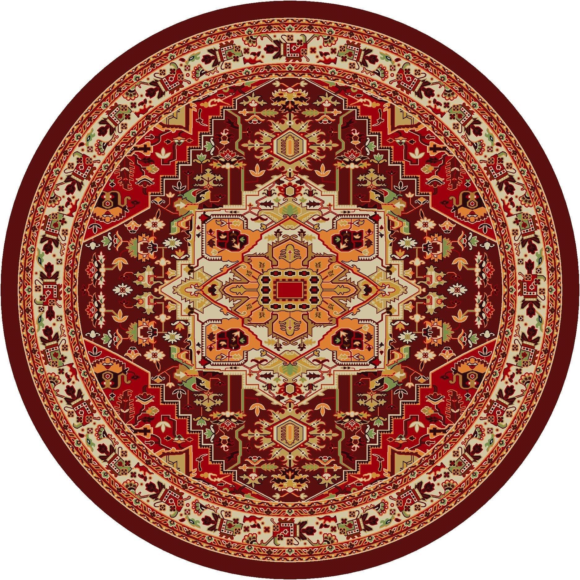 Persia Blaze 8' Round Area Rug - Your Western Decor