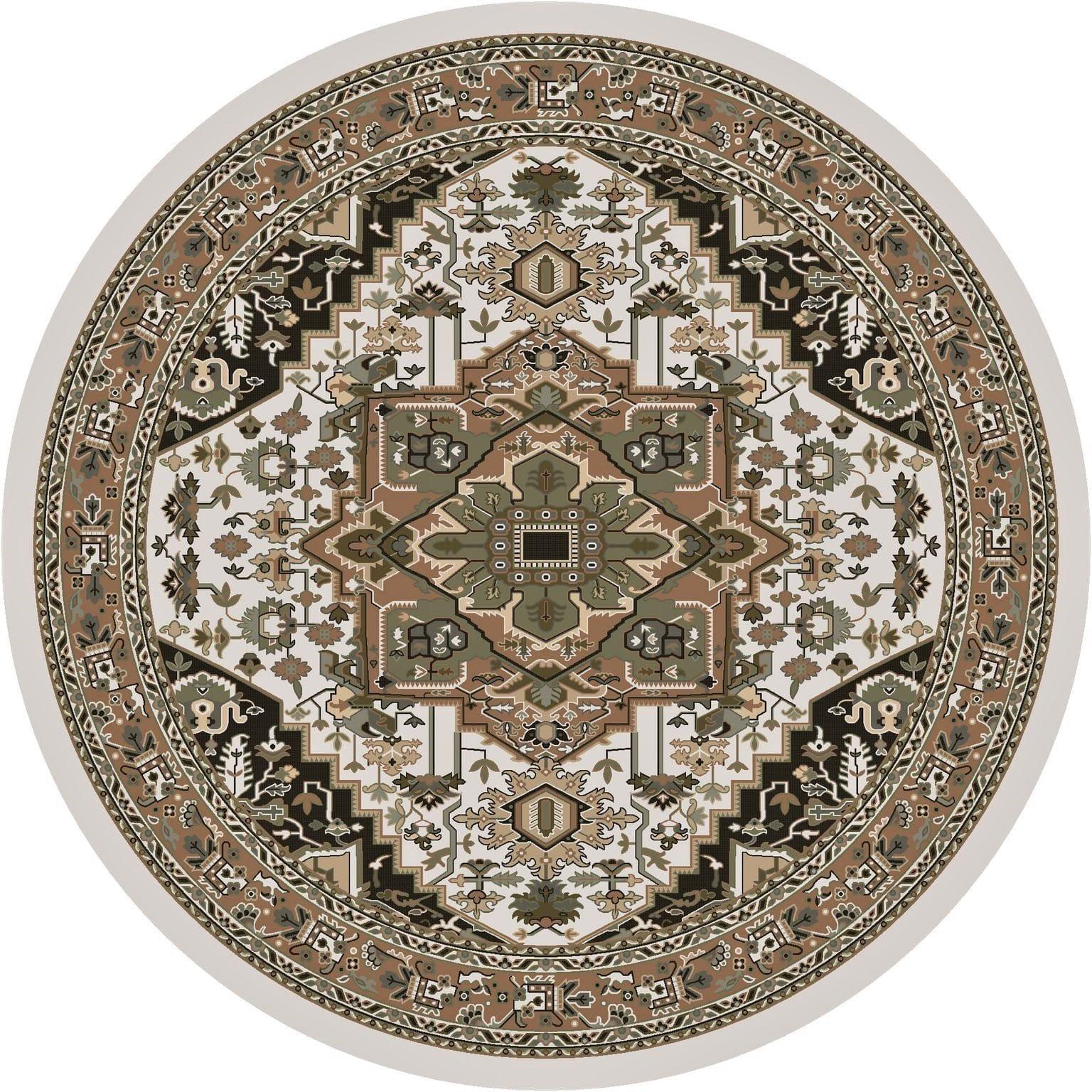 Persia Voyage 8' Round Area Rug - Made in the USA - Your Western Decor, LLC