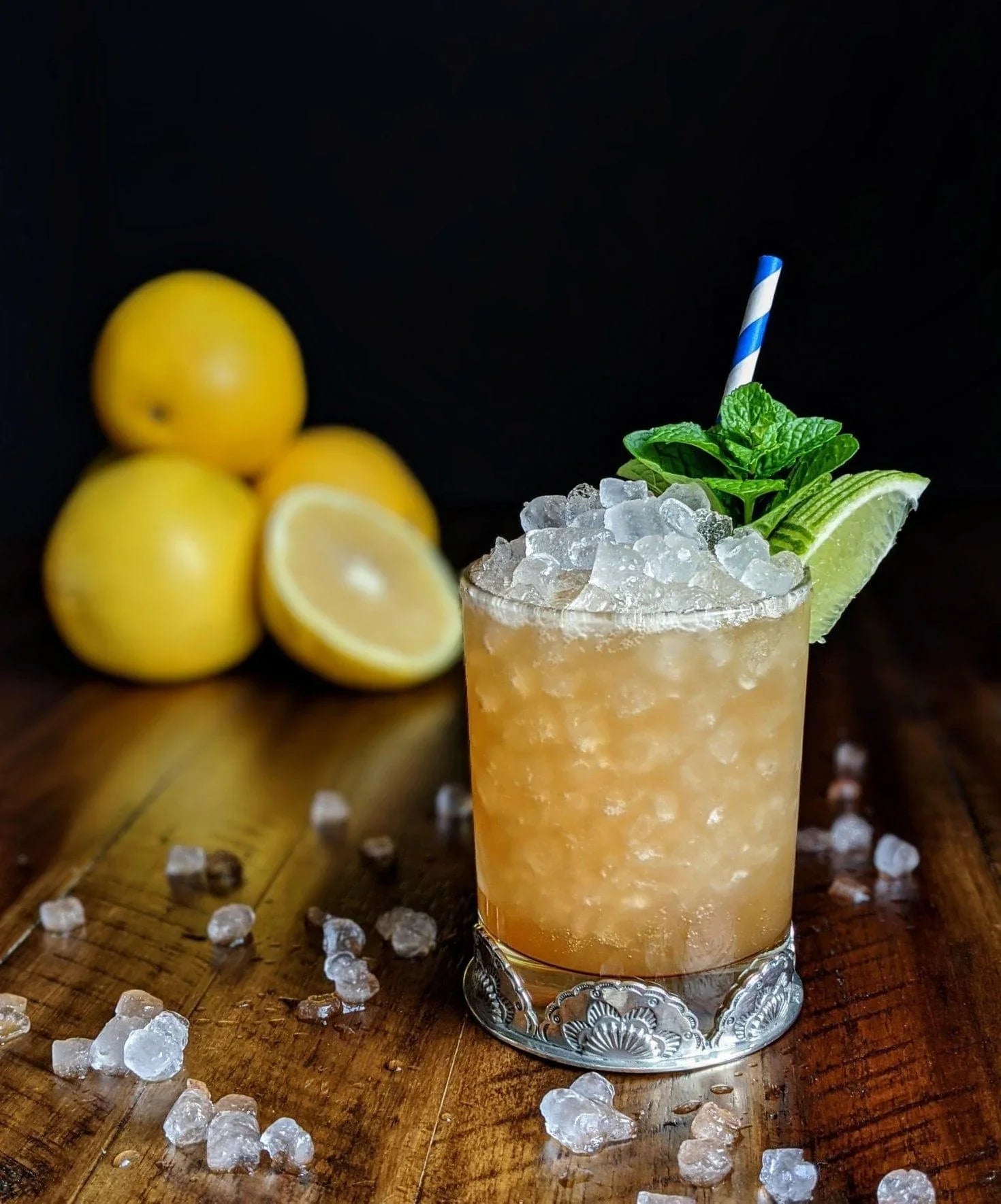 Western double old fashioned glasses with pewter concho collar - Your Western Decor