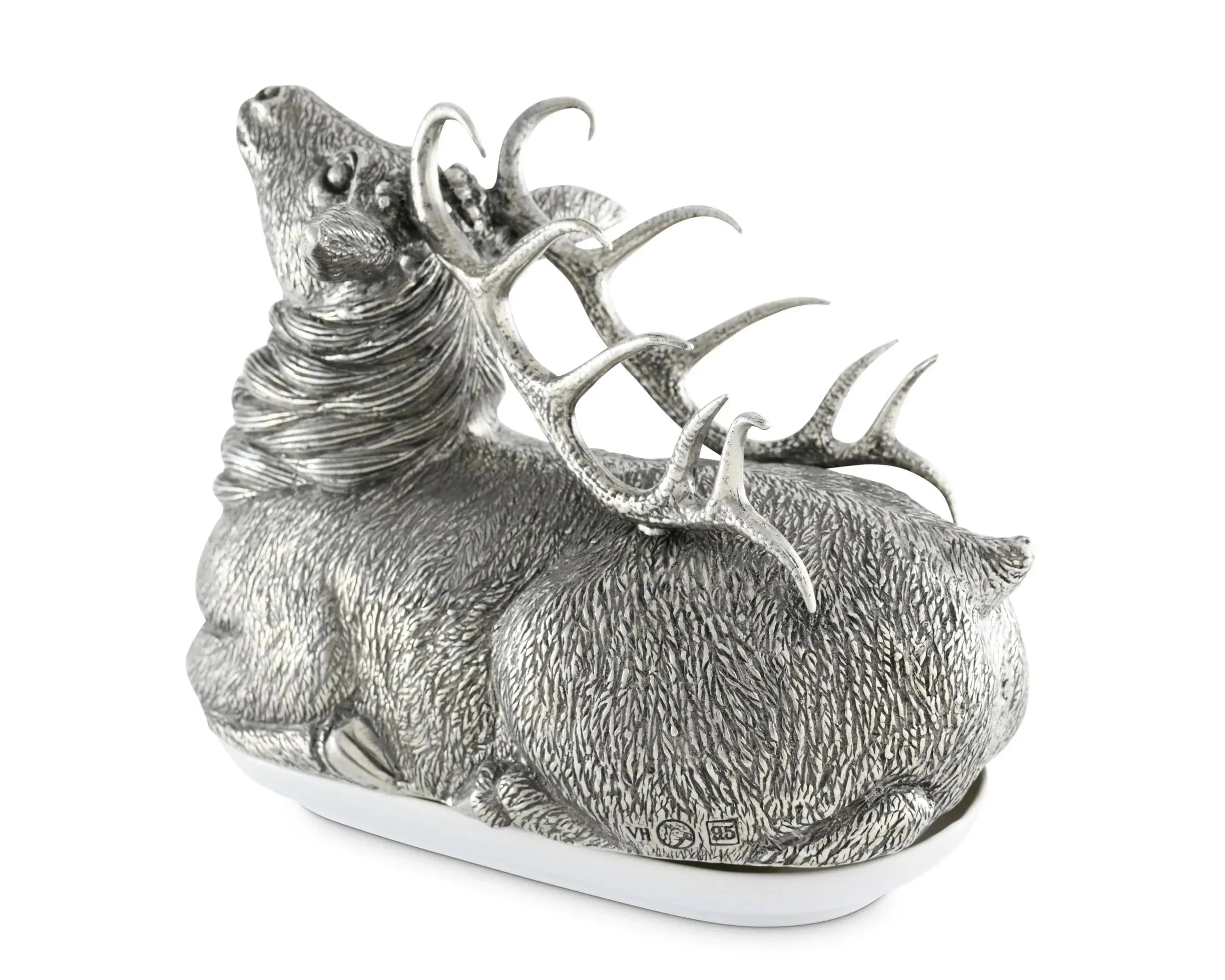 Carved Pewter Elk Butter Dish - Your Western Decor