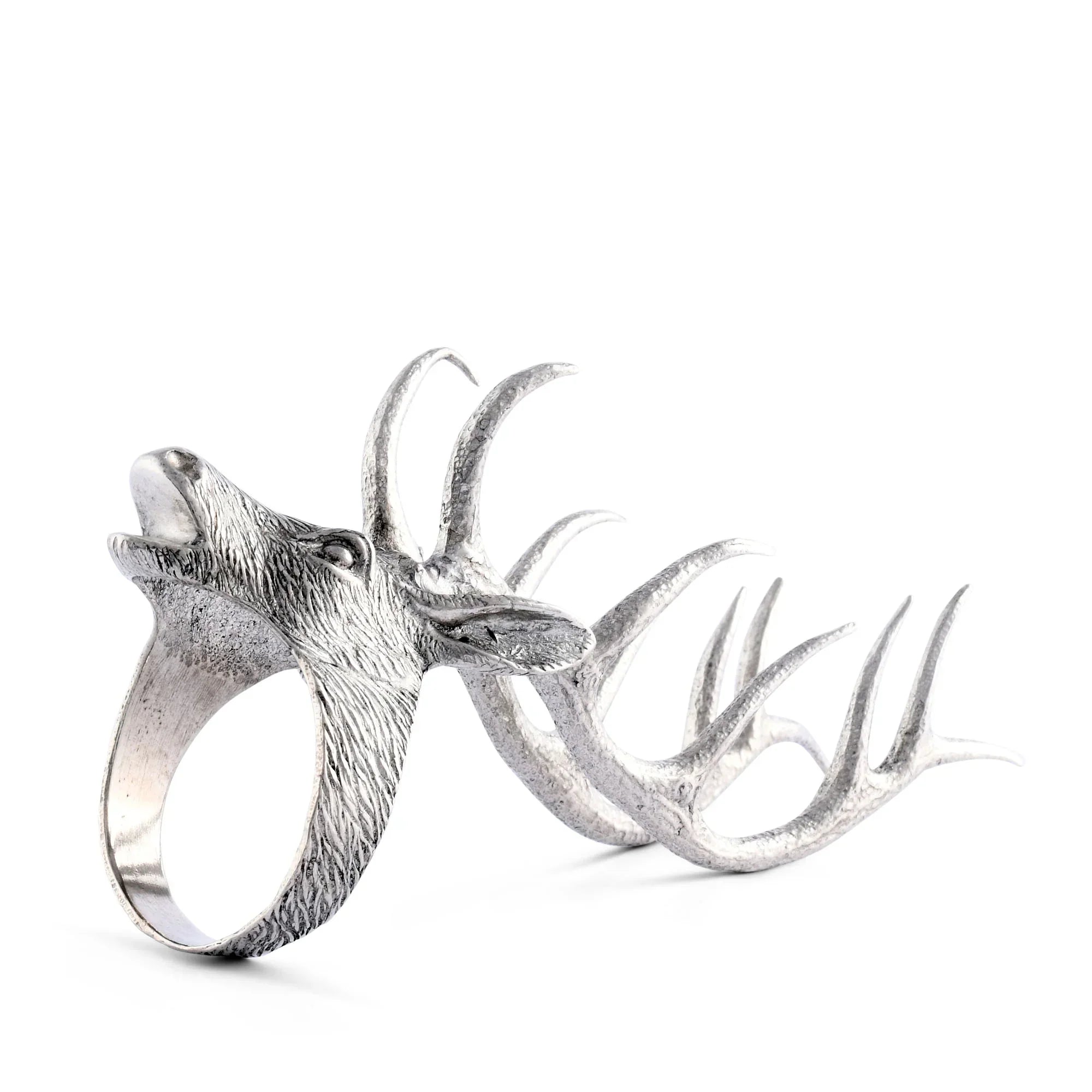 Carved premium pewter elk napkin ring - Your Western Decor
