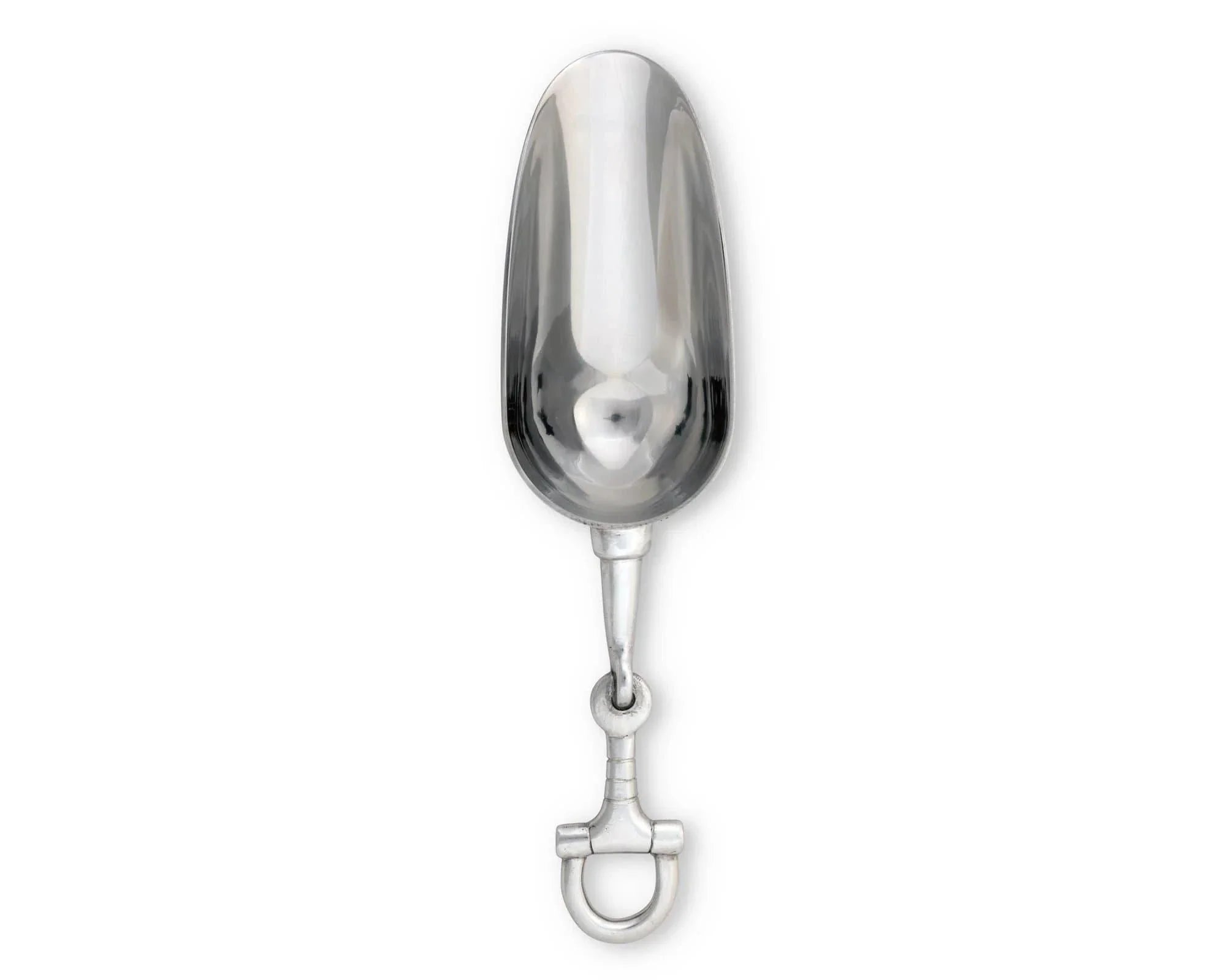 Pewter and aluminum alloy ice scoop with detailed snaffle bit handle. Your Western Decor