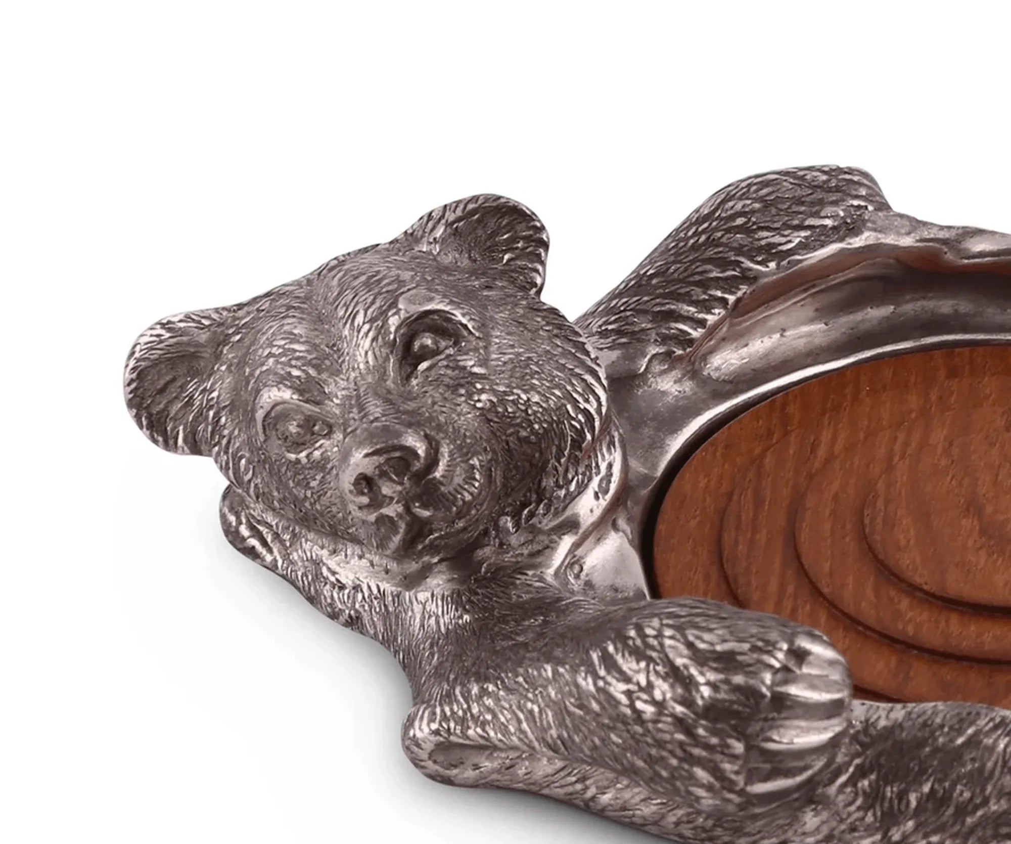 Pewter Bear Wine Bottle Coaster detail - Your Western Decor