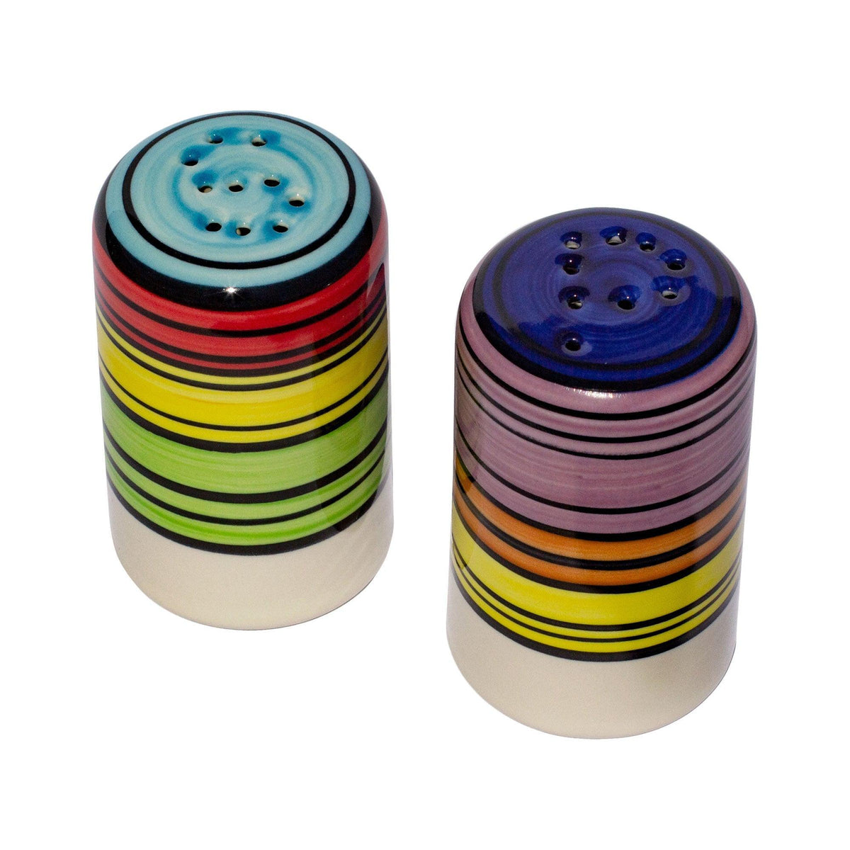 Puebla Stripes Salt & Pepper Shakers Spanish Style Tableware Your