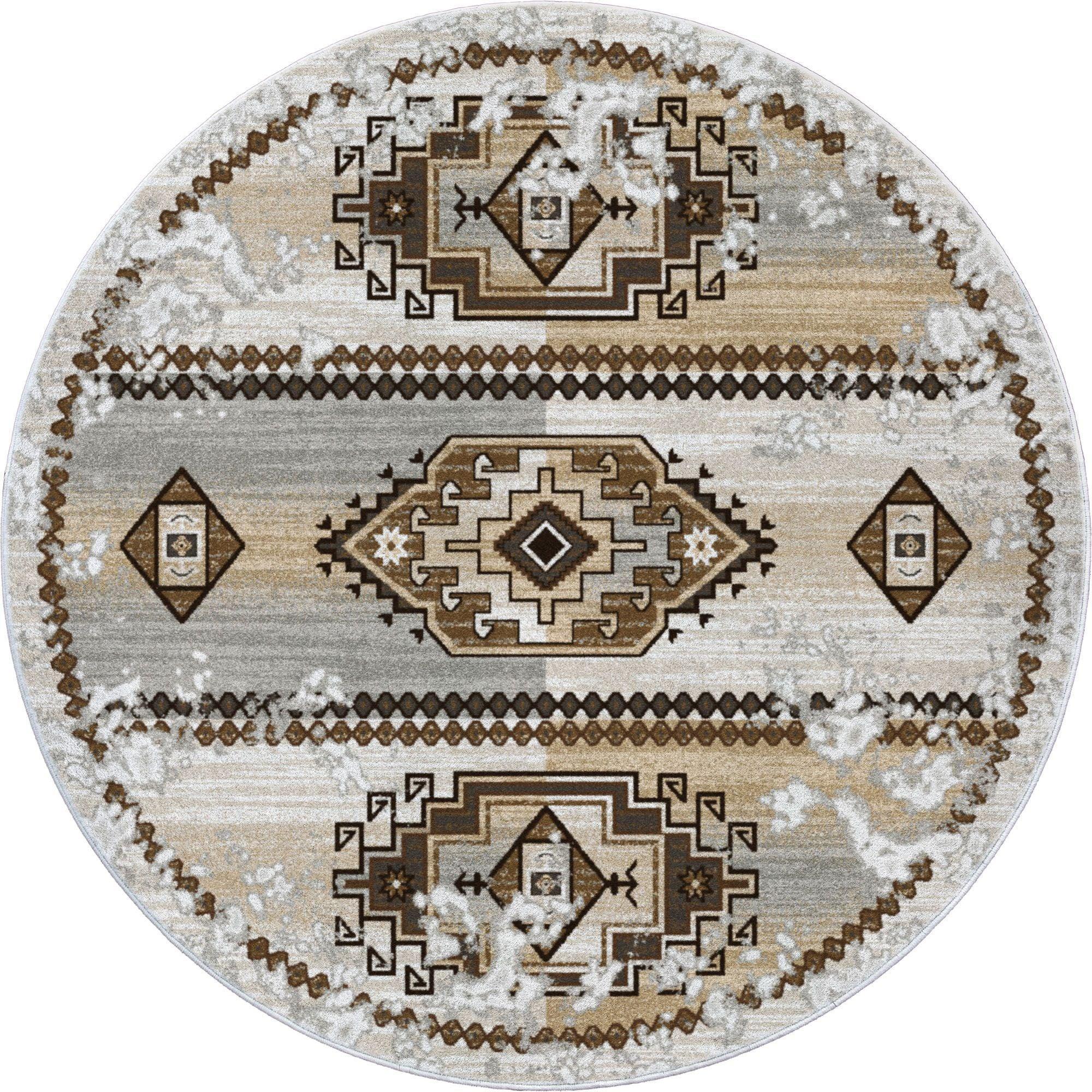 Rio Anna Southwestern Round Area Rug - American Made Rugs - Your Western Decor