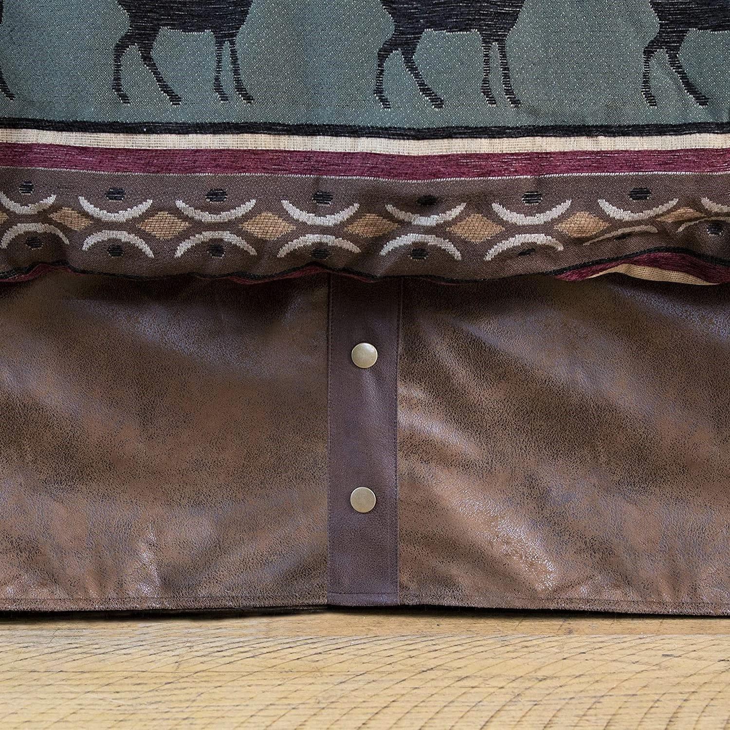 Dark faux leather western bed skirt. Your Western Decor