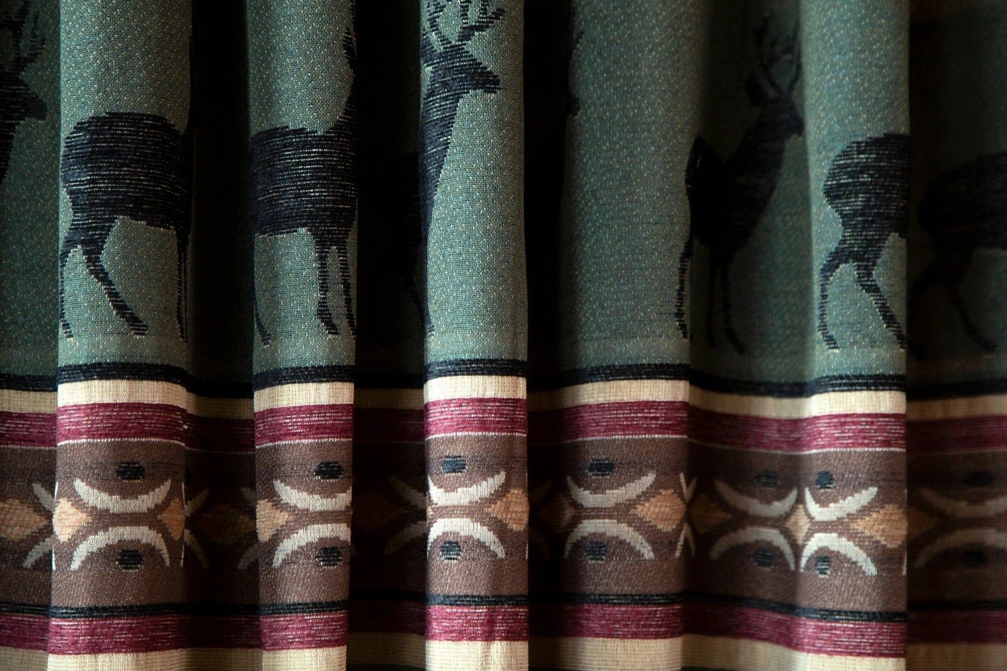 Rocky Heights Wildlife Shower Curtain detail. Cabin bath décor. Your Western Decor.