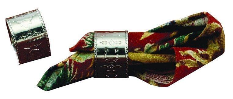 stainless steel engraved rope and brands napkin rings. Your Western Decor