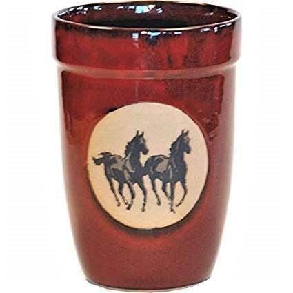 Running Horses Utensil Crocks Red - Your Western Decor