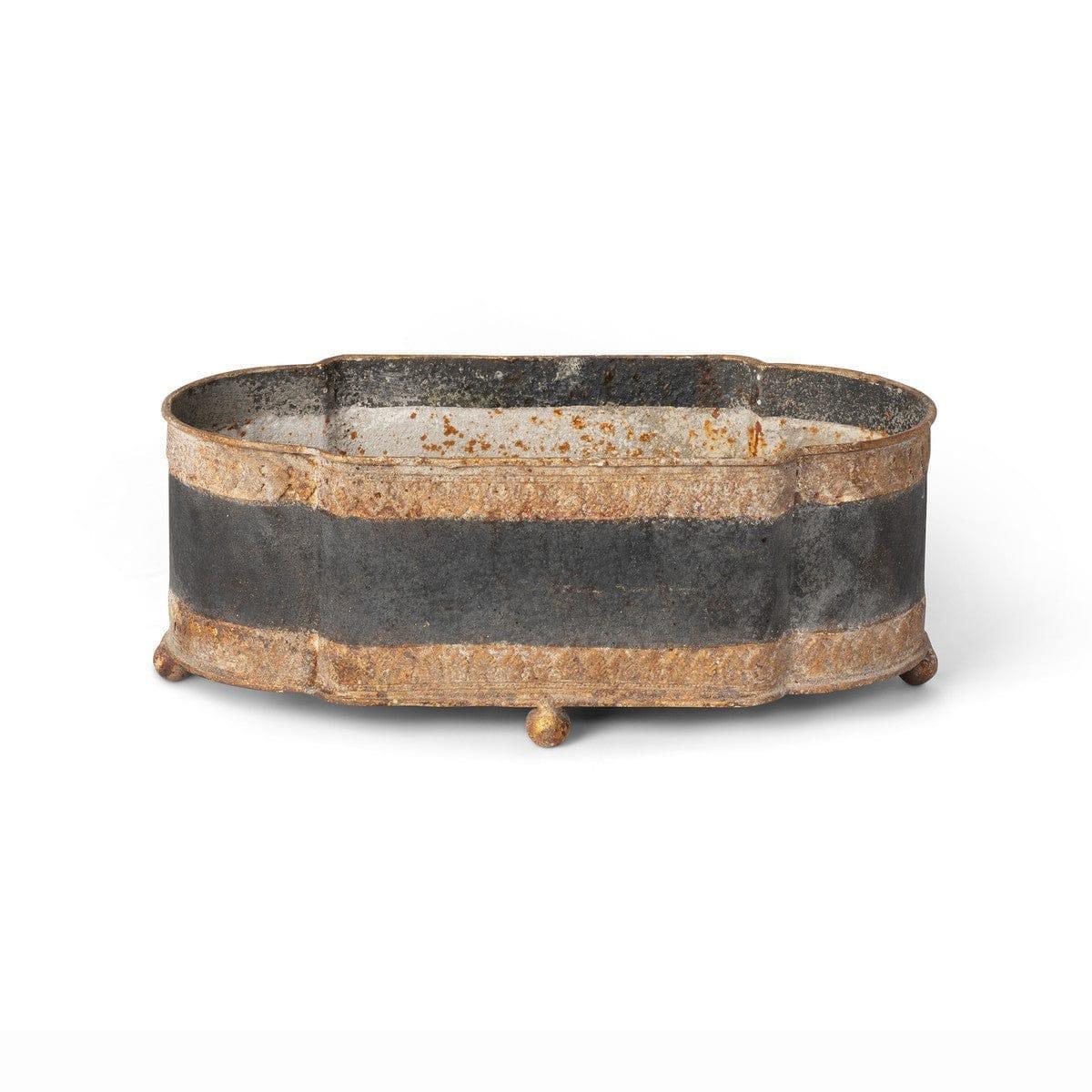 Aged Oval Iron Planter - Your Western Decor