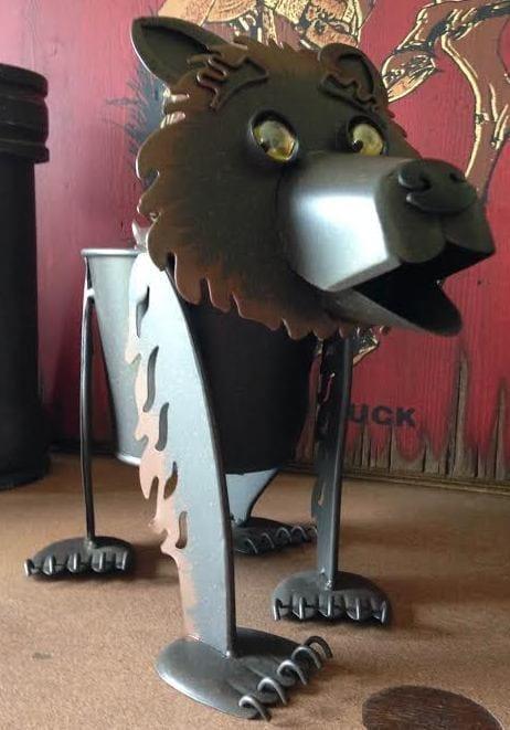 Bear cub metal plant pot - Your Western Decor