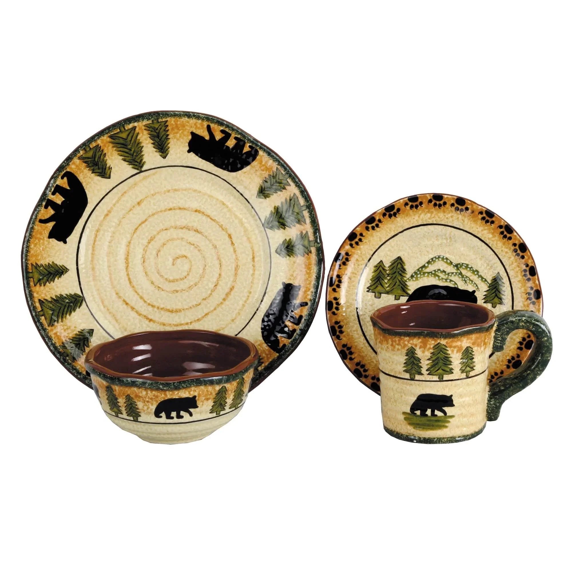 Black Bear Dishes, plates, bowl and mug - Your Western Decor