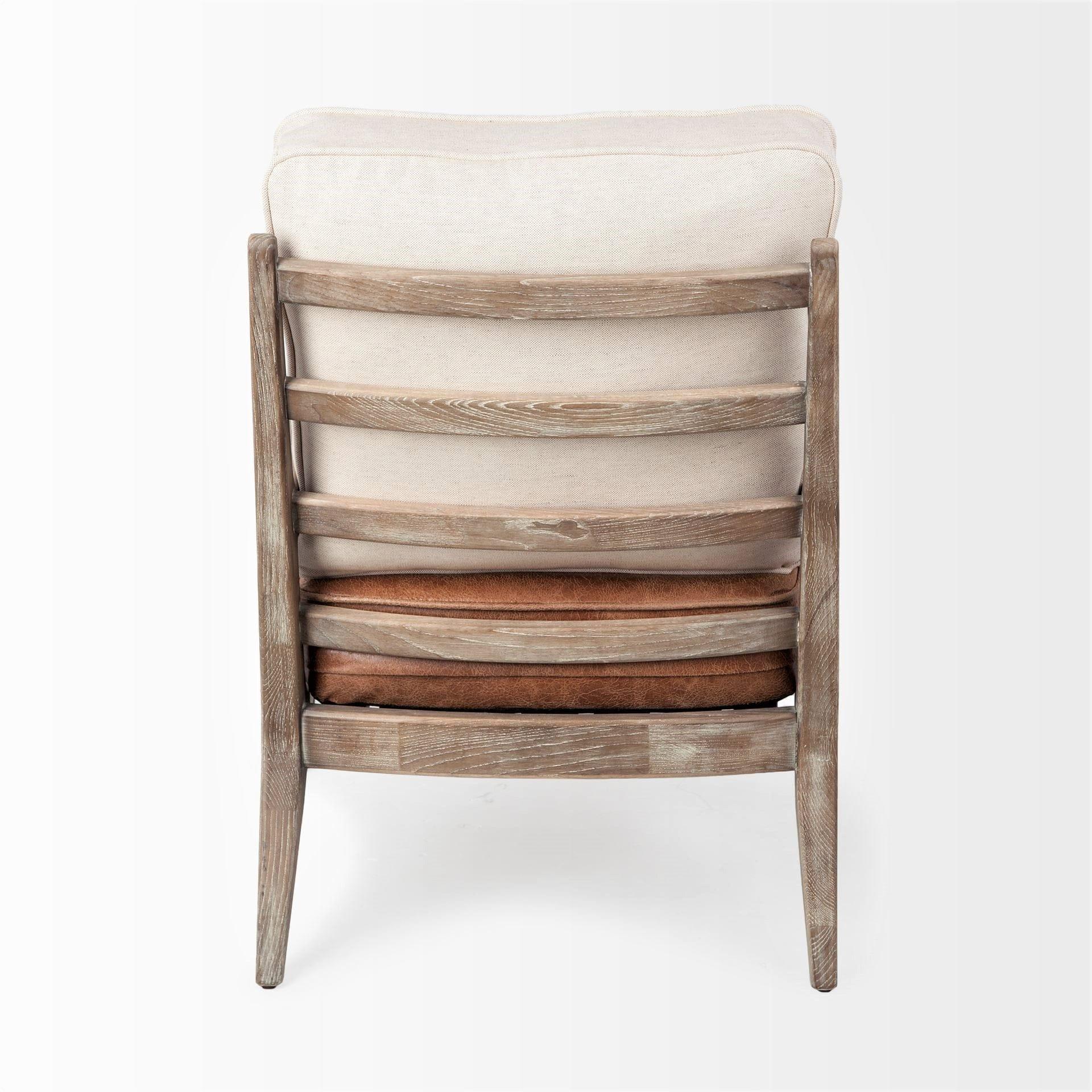 Rustic Boho Accent Chair - Leather and Linen - Your Western Decor