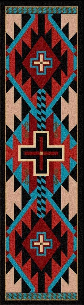 Rustic Cross Colorful Floor Runner made in the USA - Your Western Decor