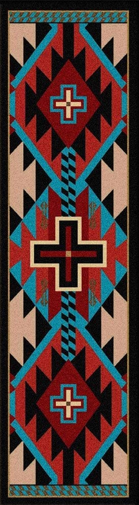Rustic Cross Colorful Floor Runner made in the USA - Your Western Decor