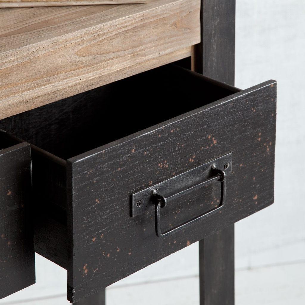 Rustic industrial wood and metal console table - Your Western Decor