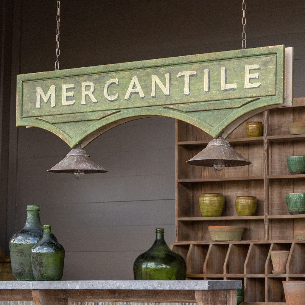 Double pendant light mercantile sign made in the USA - Your Western Decor
