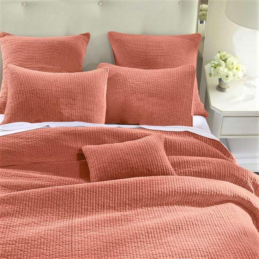 Salmon cotton coverlet