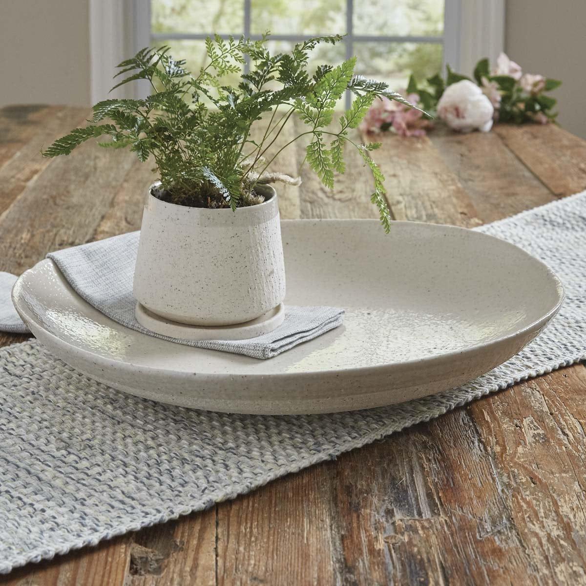 Hand thrown ceramic, sandstone serving platter. Your Western Decor