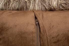 Tan faux leather pillow reverse with hidden zipper closure - Santa Fe Sky Collection - Your Western Decor