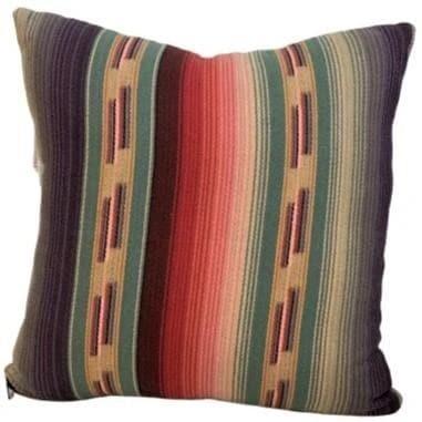 Colorful southwestern serape throw pillows. Made in the USA. Your Western Decor