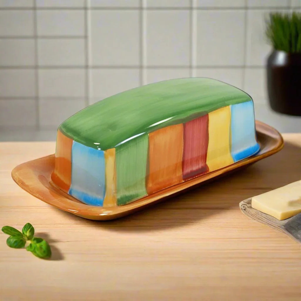 Hand painted 2 piece butter dish set - Made in the USA - Your Western Decor