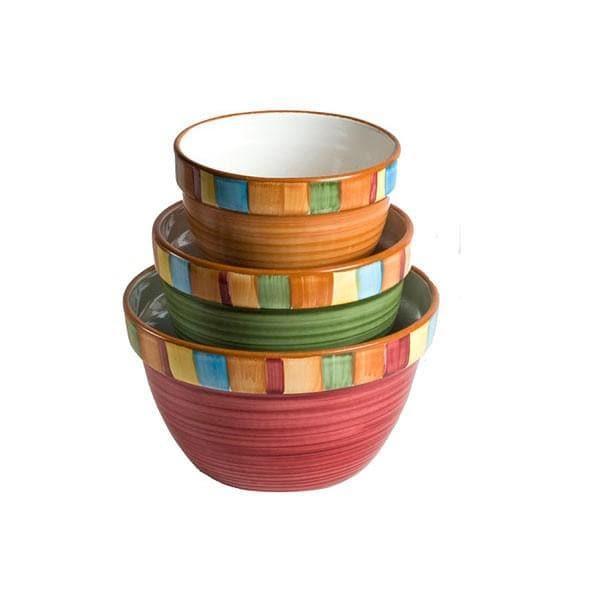 Hand painted, made in the USA, ceramic mixing bowl set. Your Western Decor