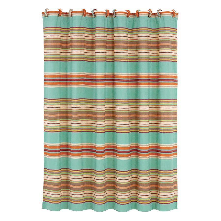 Serape stripe southwestern shower curtain with rings - Your Western Decor