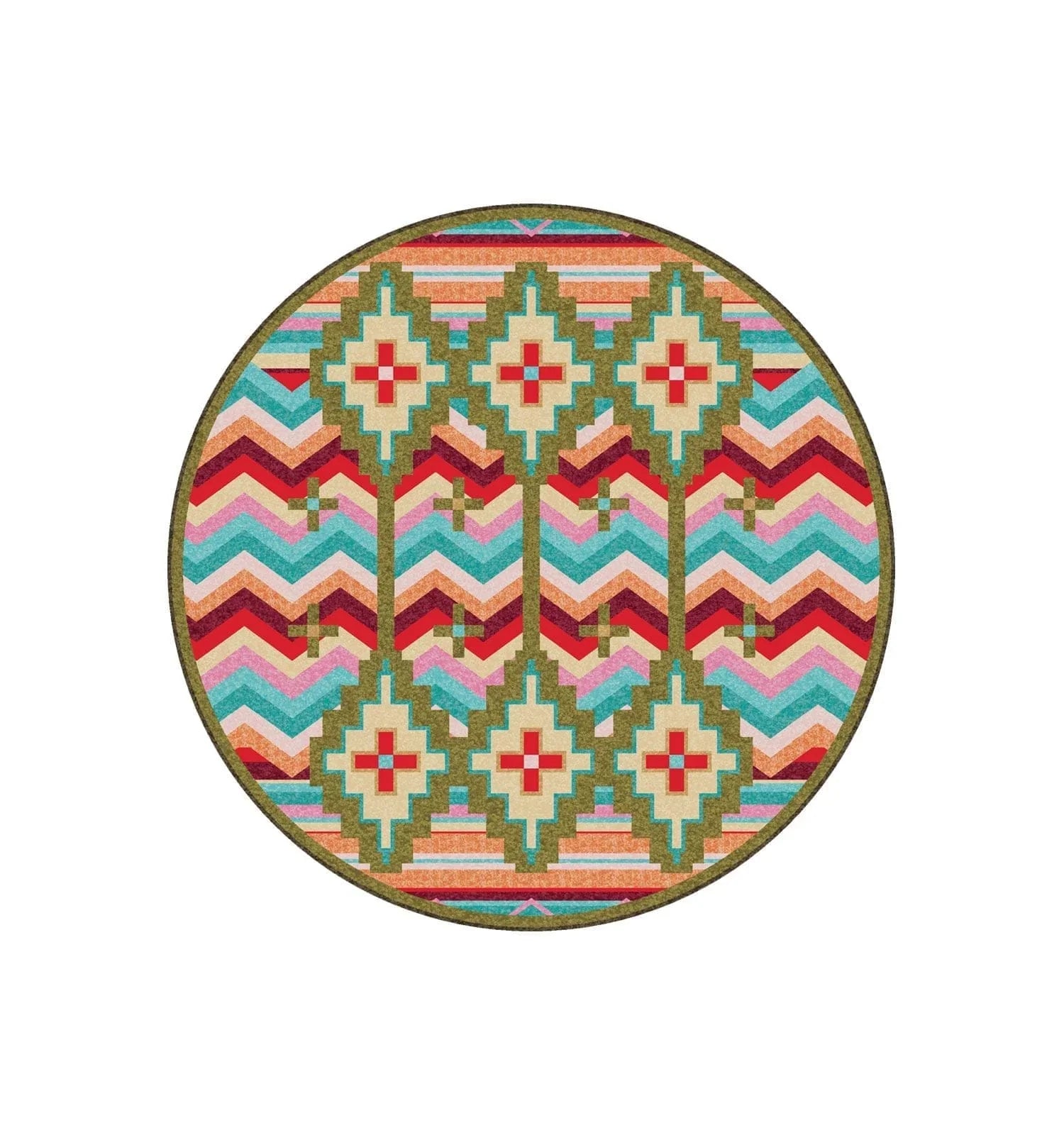 Shake your shawl 8' round area rug bright - Made in the USA - Your Western Decor