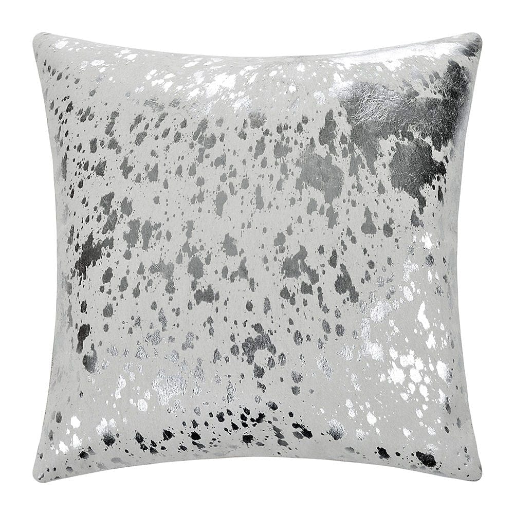 Silver Metallic on Off-White Cowhide Pillows - Your Western Decor, LLC