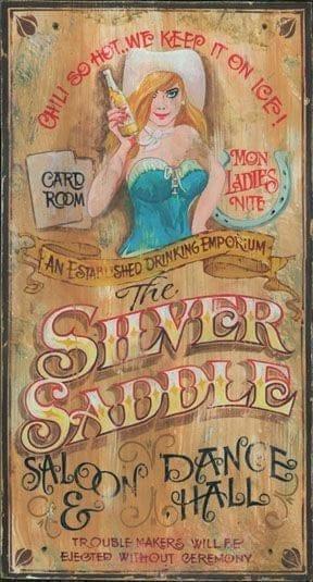 Silver Saddle Saloon Vintage Sign - Your Western Decor