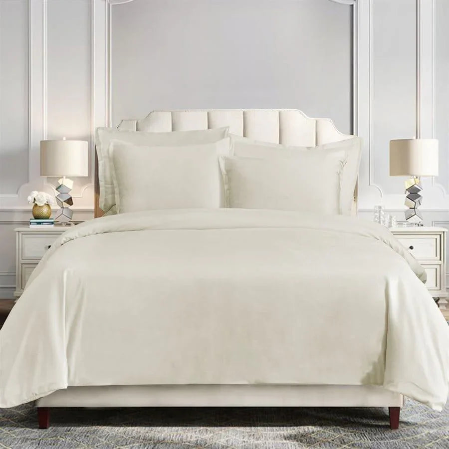 Simone Velvet Duvet & Shams Set in Cream - Your Western Decor