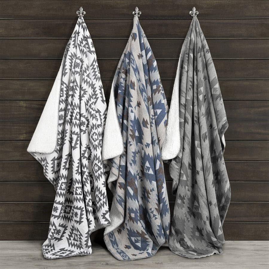 Aztec Designer Shearling Throw Blankets - Your Western Decor, LLC