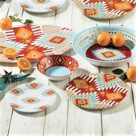 Southwest Design Melamine Dishes 14-Piece Set - Your Western Decor, LLC