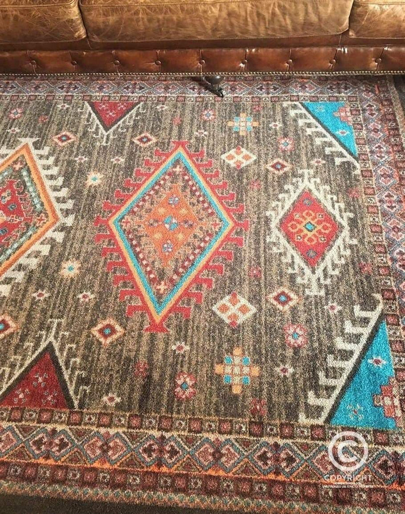 Southwestern aztec colorful area rug made in the USA - Your Western Decor