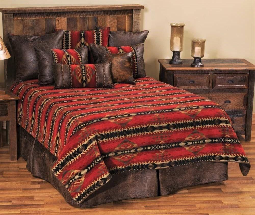 Southwestern sorrel bedding ensemble. Made in the USA. Your Western Decor
