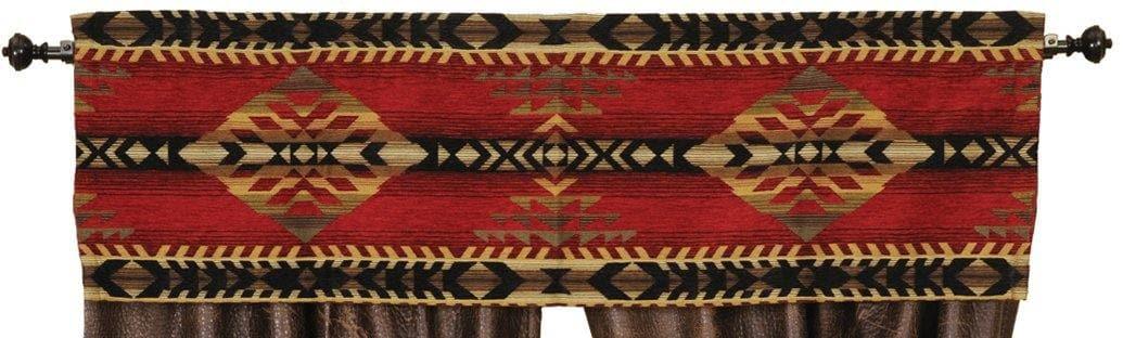 Southwest Sorrel valance. 3" rod pocket top. Made in the USA. Your Western Decor